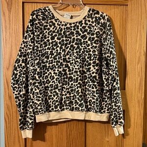 Maeve Beige and Black Animal Print Top